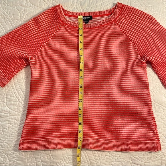 WORTH New York Pullover Knit Cotton Sweater in Red/Orange Size P - Picture 7 of 11